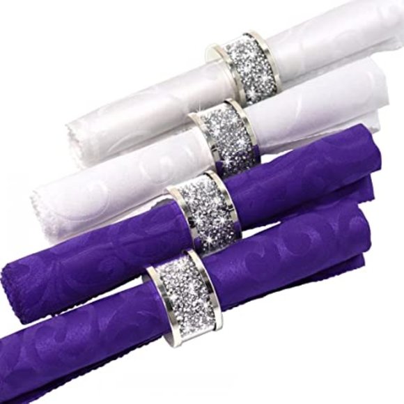 NEW Sparkling Bling Crystal Rhinestone Dinner Napkin Rings Place Setting… - Picture 3 of 9